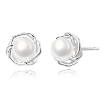Love Pearl Stud Earrings Women's