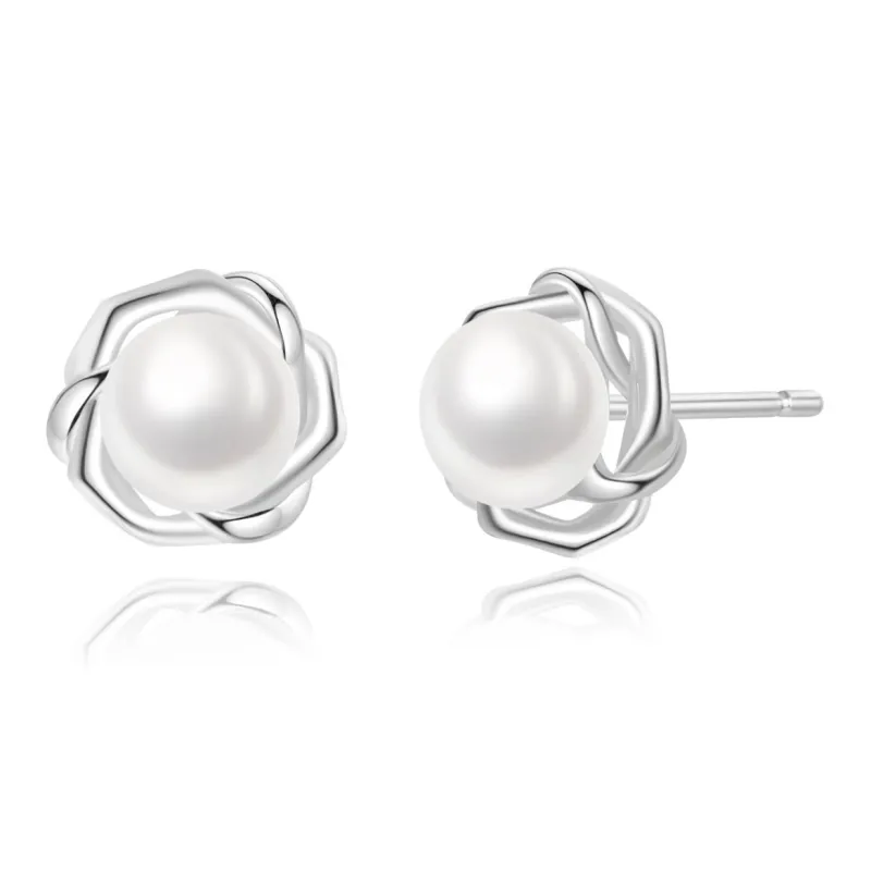 Love Pearl Stud Earrings Women's-0