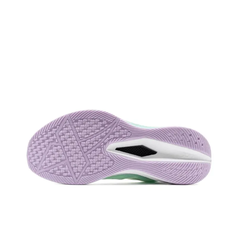 XTEP Cushioned Slip-Resistant Abrasion-Resistant Low-Top Sprint Running Shoes Women's White Green-5