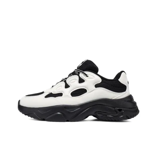 361° Wear-Resistant Coverage Slip-Resistant Low-Top Casual Shoes Women's White Black