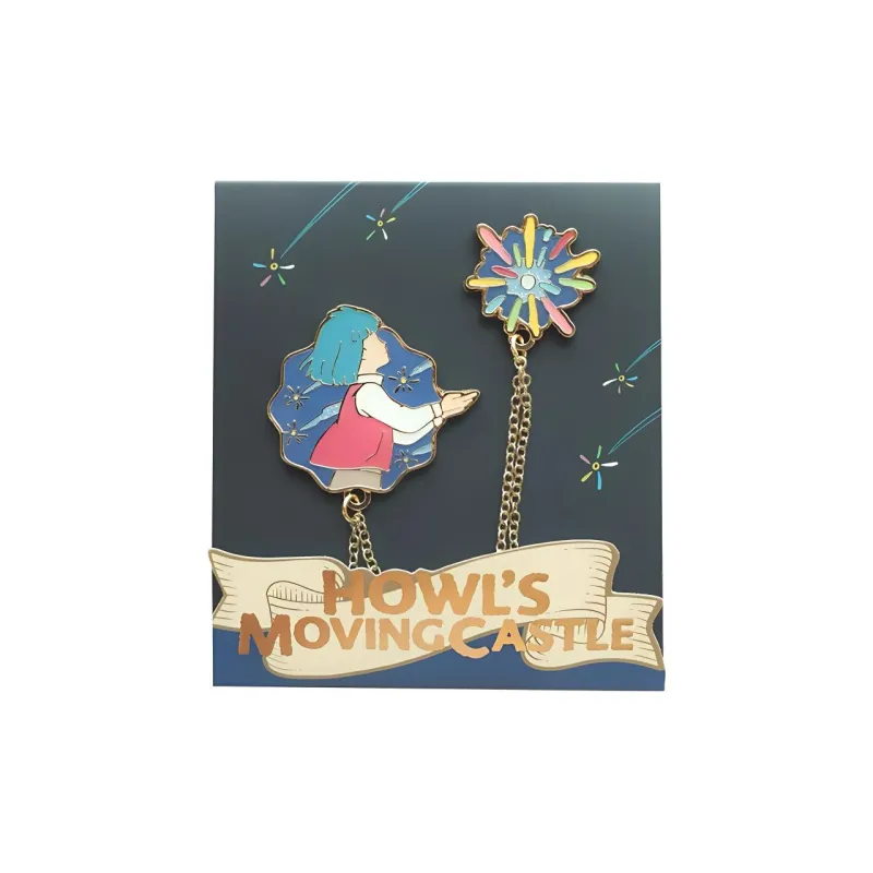 XIANGZIGONGHEGUO Mitsubishi Jidou Anime Merchandise Haru's Mobile Castle Chain Brooch Badges-2