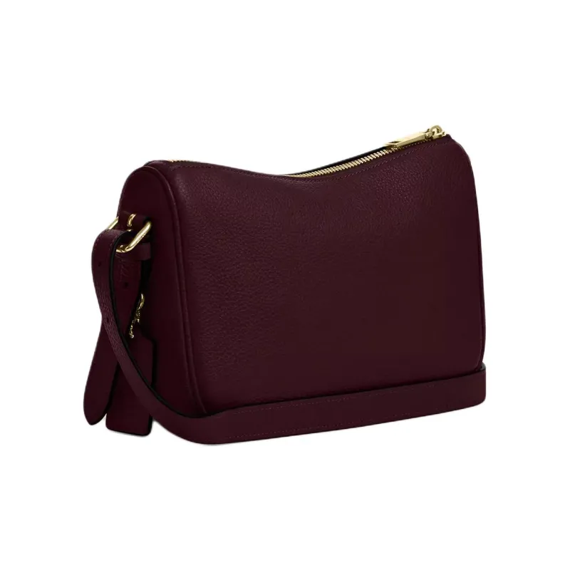 COACH Kailey Pebble Leather Handbag, Shoulder Bag Medium Size Women's Burgundy-2