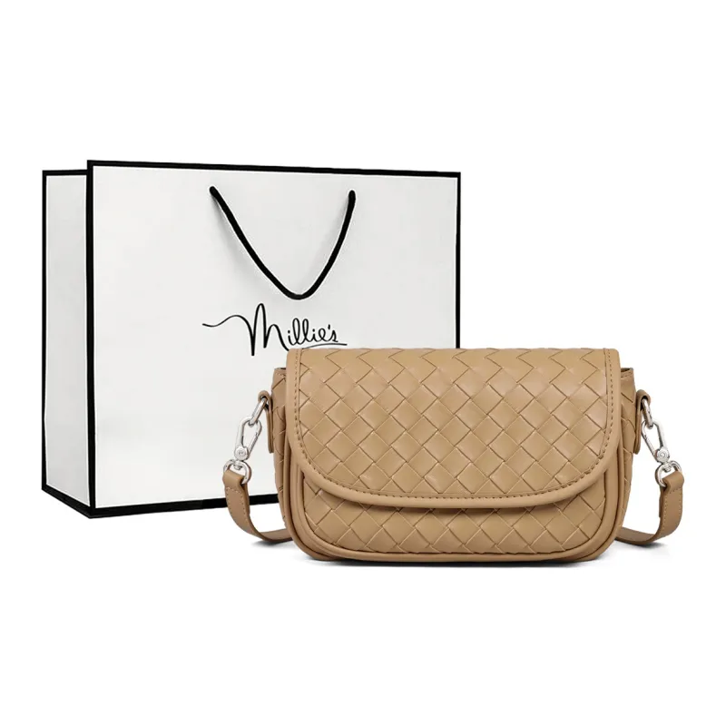 MILLIE'S Cow Leather Patchwork Synthetic Leather Crossbody Bag Women's Multicolor-5