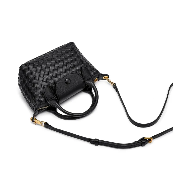 FAIRWHALE Cow Leather Shoulder Bag Crossbody Bag Handbag Medium Size Women's Black/Ecru/Brown/Coffee-6