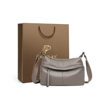 ZOOLER Top Grain Cow Leather Shoulder Bag Trumpets Women's Black/Premium Gray