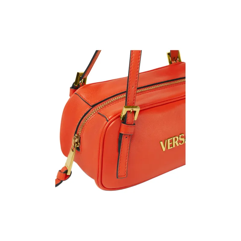 FANSIZHE Tag Lambskin Bowling Bag, Shoulder Bag Mini Women's Orange-3