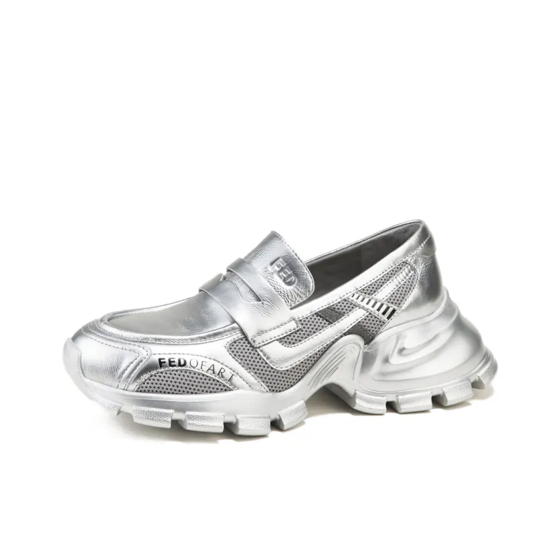 FED Loafers Women's Ink Jade Black/Space Silver/Elegant Beige-6