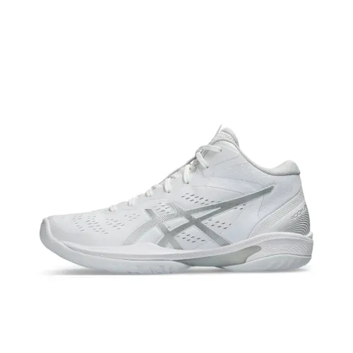 Asics GELHOOP V16 Cushioning Wear Resistant Mid Top Basketball Shoes Men's White Silver