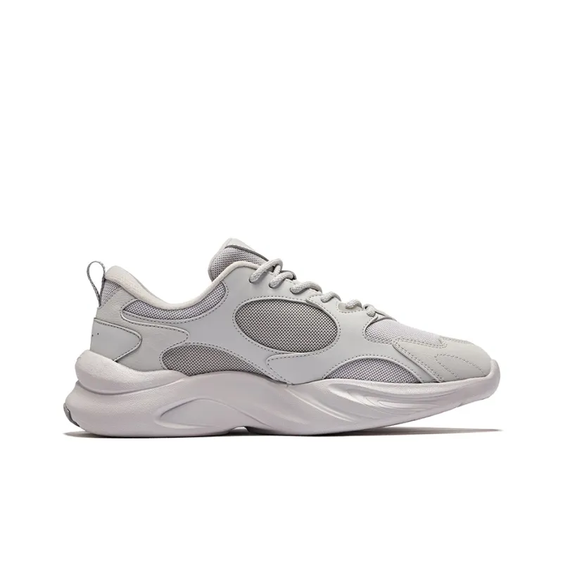 Erke Height Increasing Rebound Slip-Resistant Low-Top Casual Shoes Men's Mist Gray Recycling Gray-1