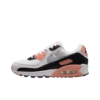 Nike Air Max 90 Anti Slip Wear Resistant Low Top Running Shoes Women's White Black Orange