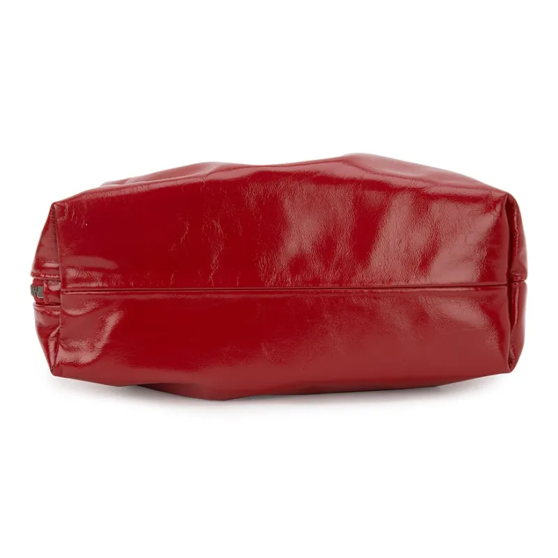 VENOF Cow Leather One Shoulder Crossbody Shoulder Bag Women's Hot Red/Black In The Moment/Cloudy White-4