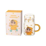 [Raincoat]Crayon Shin-Chan with Lid Measuring Glass Cup