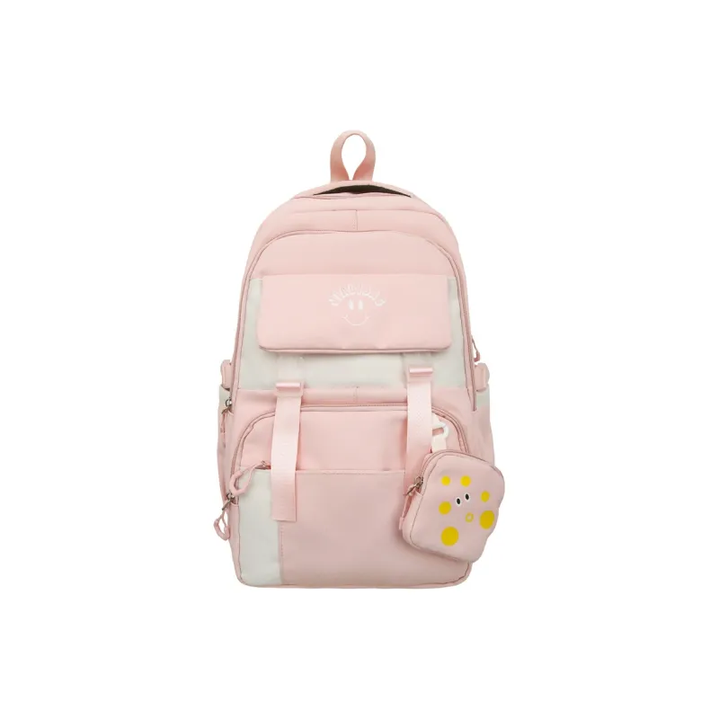 BUBM Nylon Backpack Unisex Black/Ecru/Green/Pink/Khaki/Bayberry Red-22