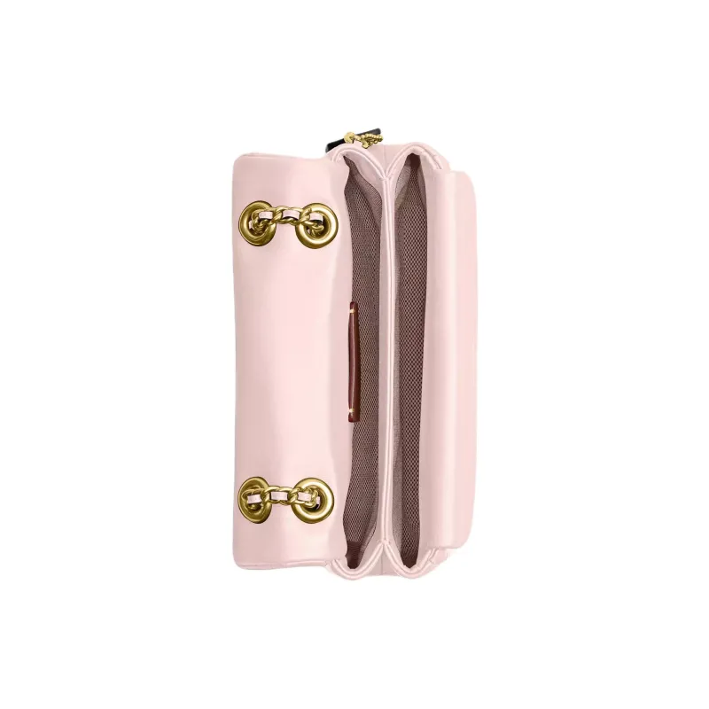 COACH Tabby Leather Shoulder Bag Trumpets Women's Brass & Pink-3