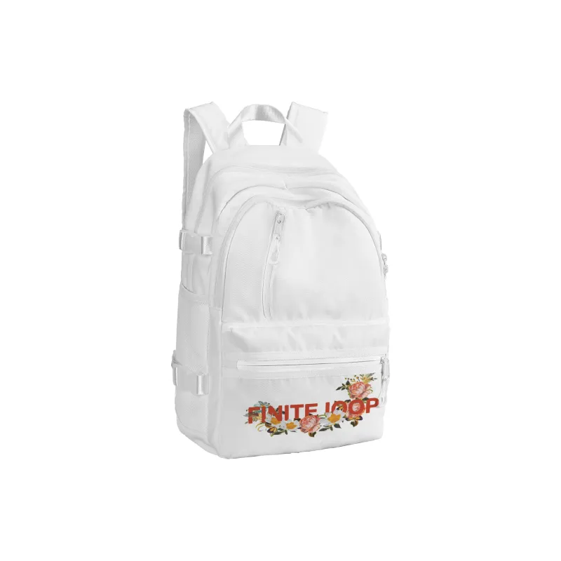 FINITE LOOP Recycled Material Eco Friendly Fabric Backpack Regular Unisex White-13
