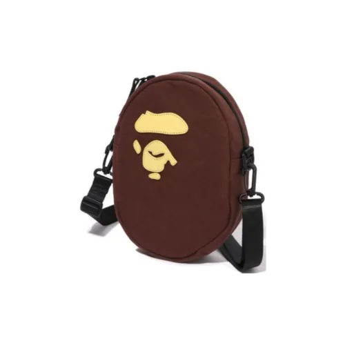 A BATHING APE Cotton Shoulder Bag Unisex Brown