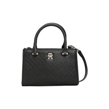 Tommy Hilfiger Polyurethane Tote Bag Shopping Bag Shoulder Bag Handbag Regular Women's Black