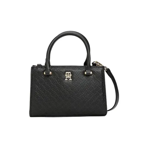 Tommy Hilfiger Polyurethane Tote Bag Shopping Bag Shoulder Bag Handbag Regular Women's Black