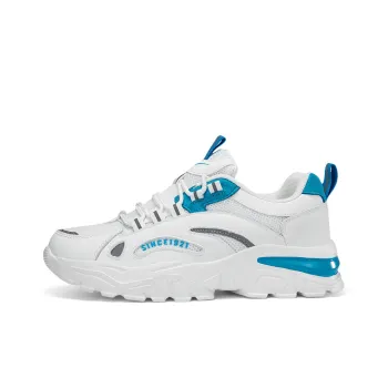 Binary Breathable Lightweight Height Increasing Low Top Chunky Sneakers Women's Beige Blue