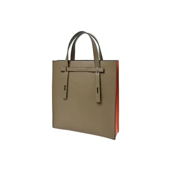 Furla Leather Tote Bag Shopping Bag Handbag Large Size Men's Brown/Red