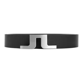 J.Lindeberg Cow Leather, Metal Leather Belts Men's Black 3.5