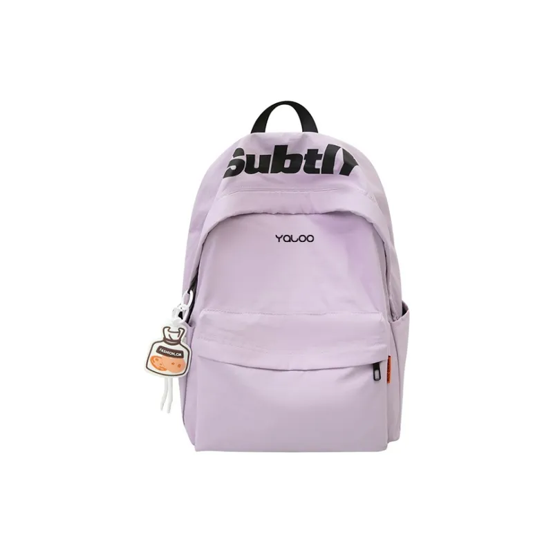 Yalu Nylon Backpack Laptop Bag Regular Unisex Black/White/Khaki/Green/Purple-7
