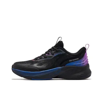 QIAODAN Stream 3.0 Anti Slip Wear Resistant Low Top Running Shoes Men's Black Purple