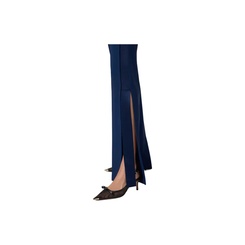 Elisabetta Franchi Satin trim Crepe Trousers-3