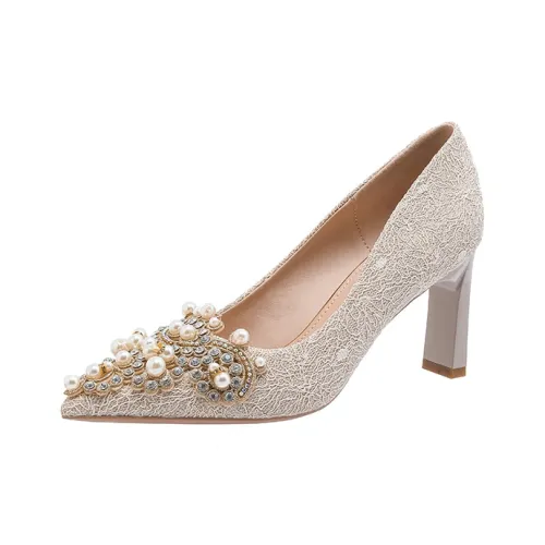 Eminu Chunky Heel High Heels Women's Champagne