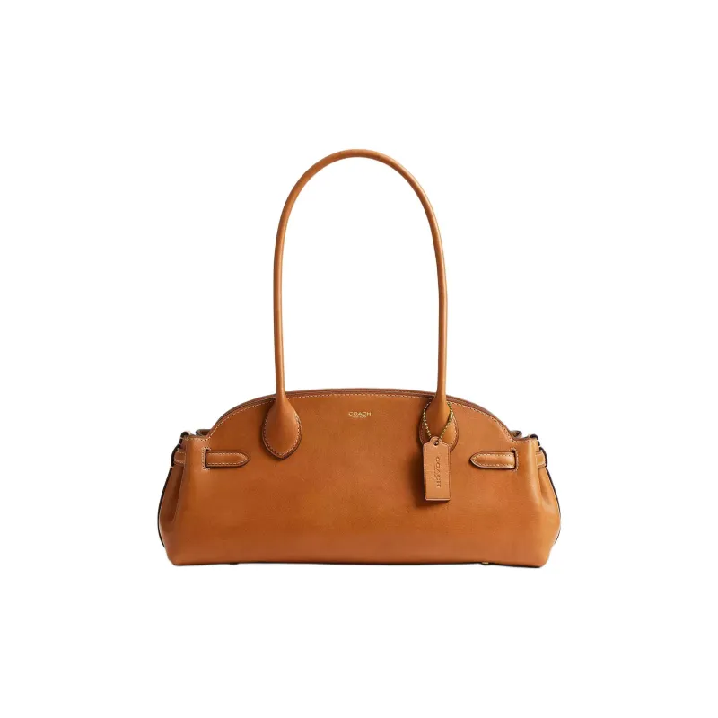 COACH Empire Leather Shoulder Bag Large Size Women's Brown-0