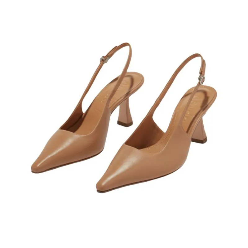 Aeyde Fernanda Spool Heel High Heels 7.5cm Women's Light Brown-1