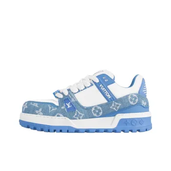 LOUIS VUITTON Trainer Maxi Low Top Skateboard Shoes Women's Blue