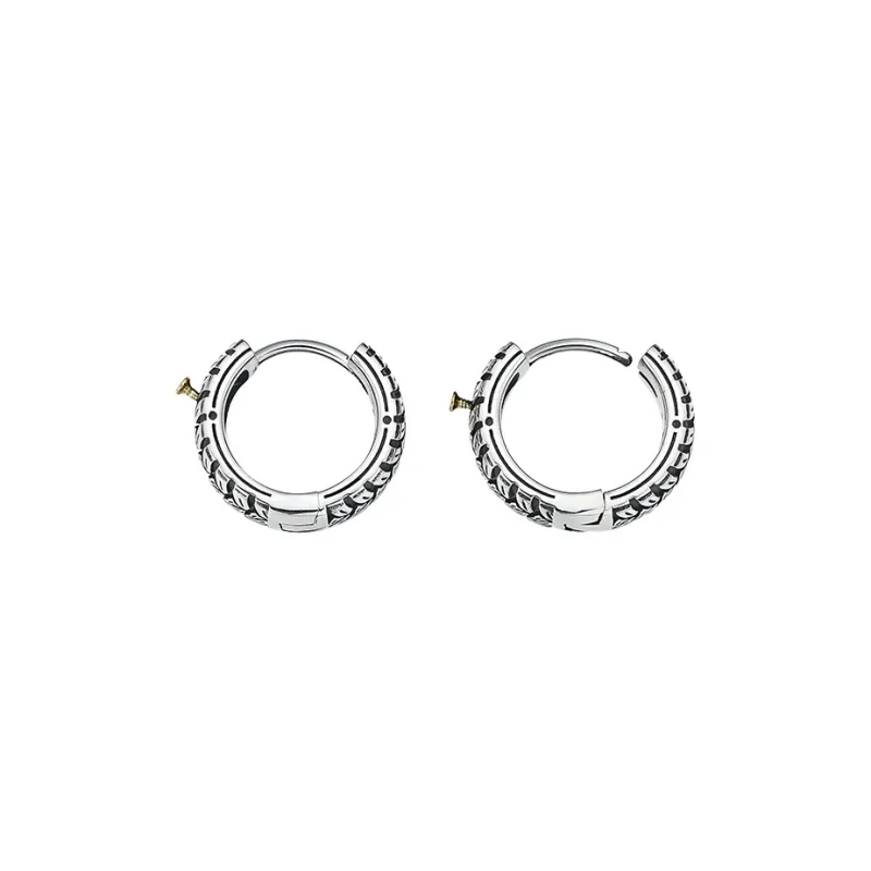 MYSH 925 Sterling Silver Earrings Men's-8