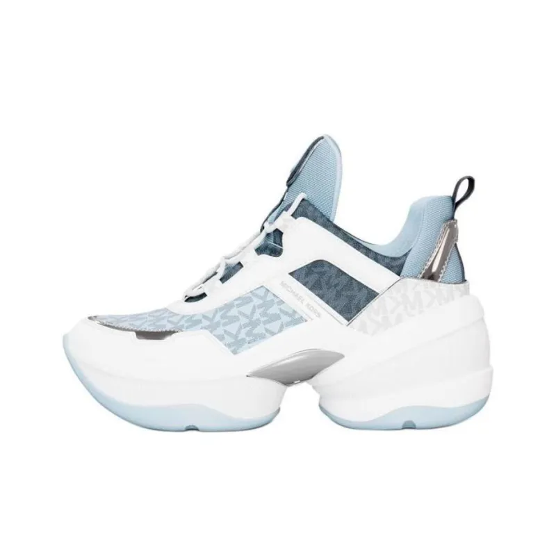 MICHAEL KORS Olympia Low Top Chunky Sneakers 8cm Women's White Blue-0