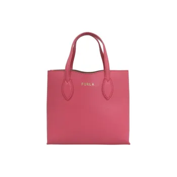 Furla Era Leather Tote Bag Shopping Bag Shoulder Bag Handbag Women's Rose Red