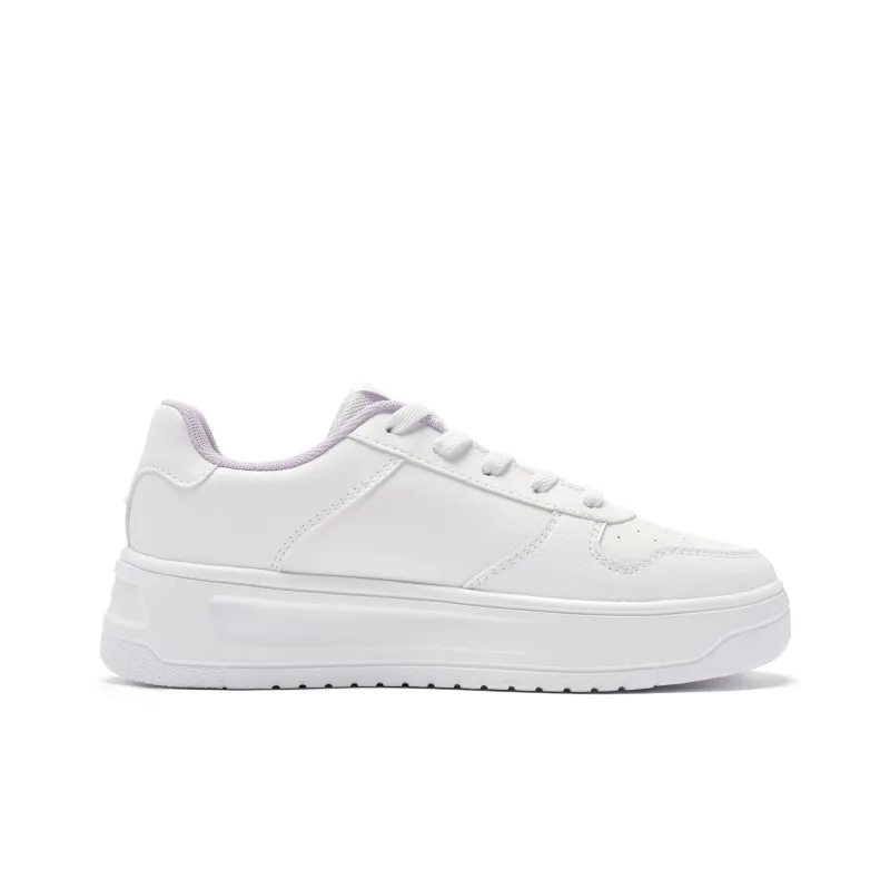 QIAODAN Anti-Slip And Wear-Resistant Breathable Low-Top Skateboard Shoes Women's White-1