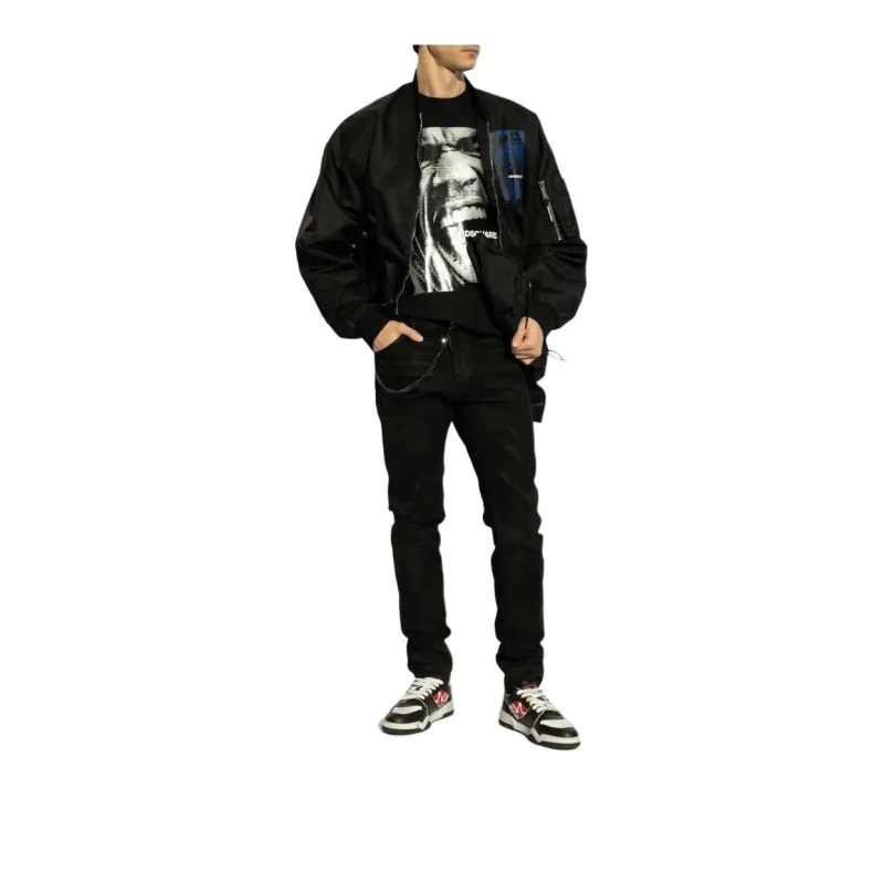 DSQUARED 2 Logo Printed Zipped Bomber Jacket-1