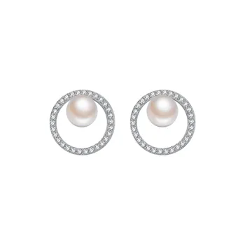 Cuihua Gold Shop Pearl Stud Earrings Women's