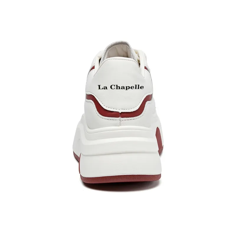 La Chapelle Anti-Slip Wear-Resistant Skateboard Shoes Women's Beige Red-4