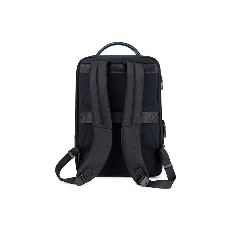 HLA Synthetic Leather Backpack Large Size Men's Black-5