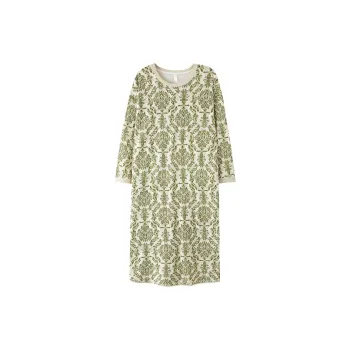 Pretty Lady Nightgown Women's Apricot Base Green Floral
