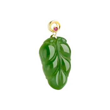 Jade Said 18K Gold Hetian Jade Pendants Women's Jasper