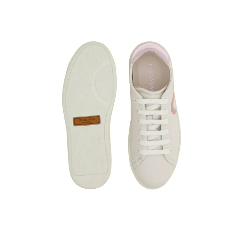 FERRAGAMO GANCINI Low Top Skateboard Shoes Women's White-3