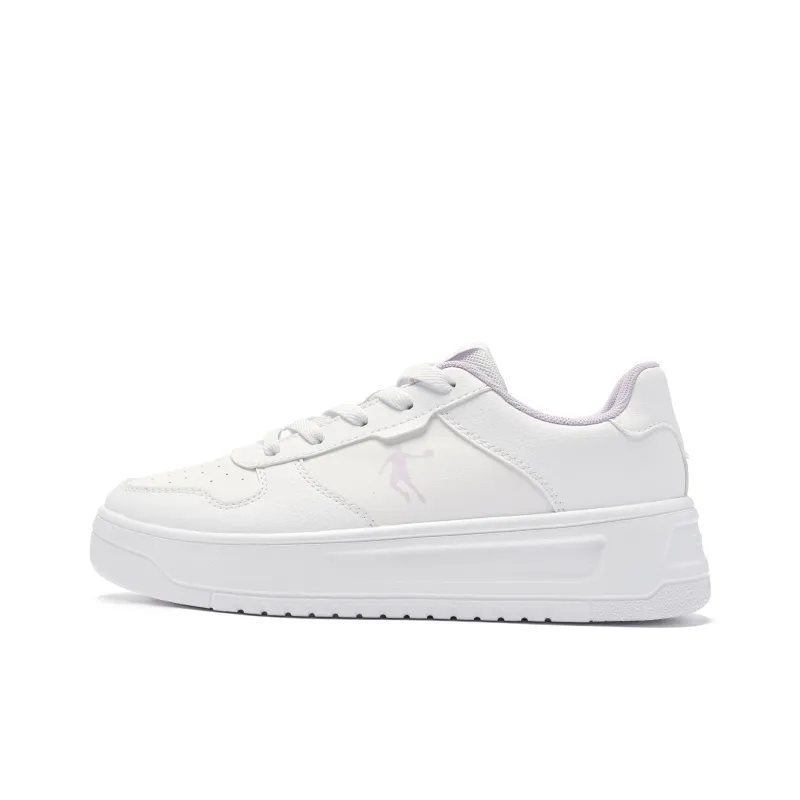 QIAODAN Anti-Slip And Wear-Resistant Breathable Low-Top Skateboard Shoes Women's White-0