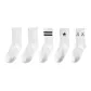 5 Pack (2 Pure White-White Double Stripe-White Star-White X)