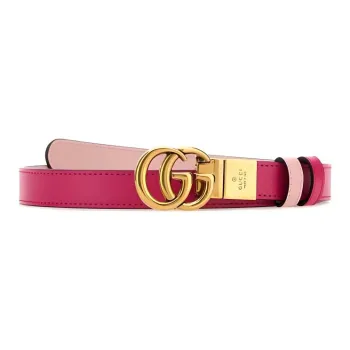 GUCCI Leather Hardware Accessories Leather Belts Unisex Light Pink Width: 2CM