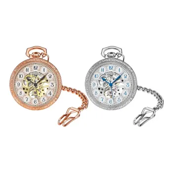 STUHRLING Mechanical Movement Manual Mechanical Movement Stainless Steel Pocket Watches 48mm Unisex Silver