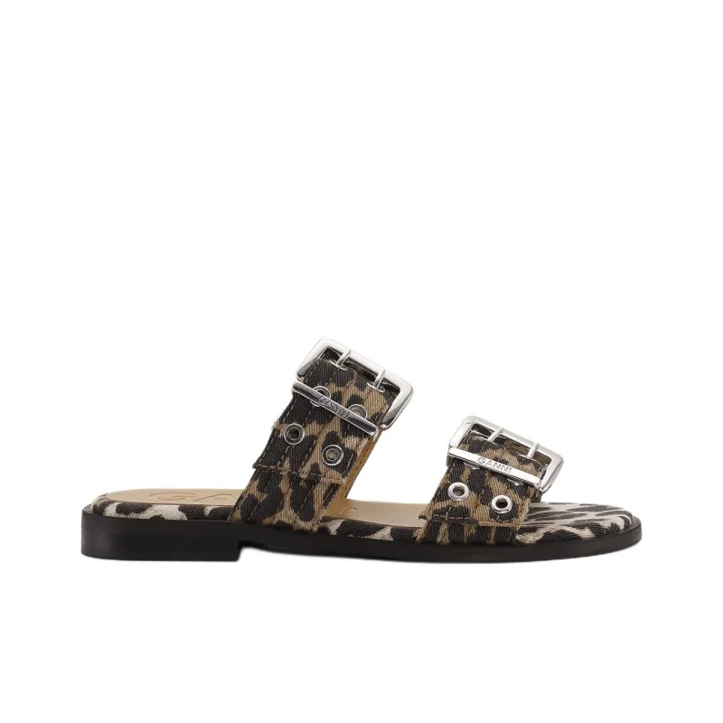GANNI Slide Slippers Women's Brown-1