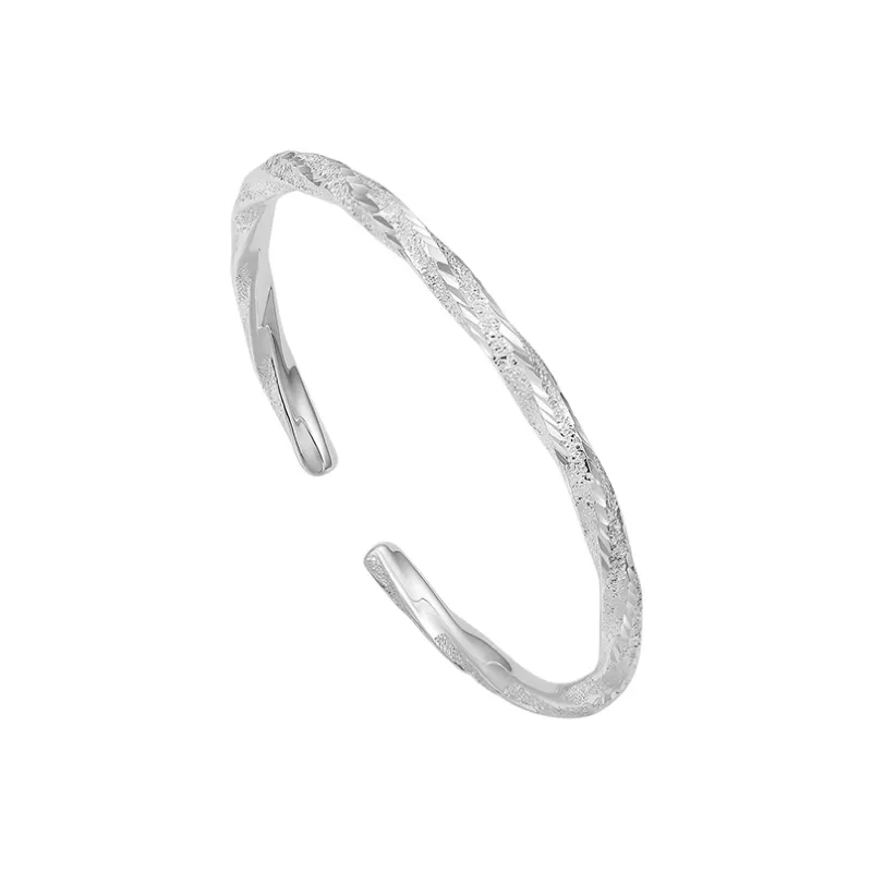 ZHOU LIU FU S999 Fine Silver Bangles Women's-2