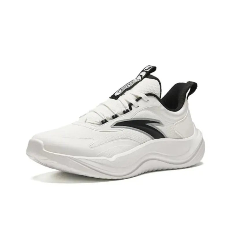 Anta Breathable Lightweight Rebound Low Top Running Shoes Men's Black White-1